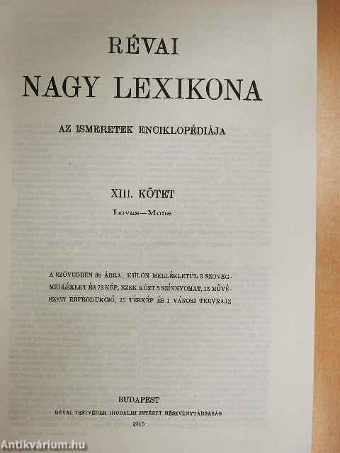 Révai nagy lexikona 13. (töredék)