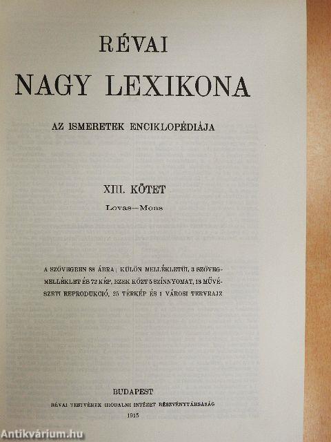 Révai nagy lexikona 13. (töredék)