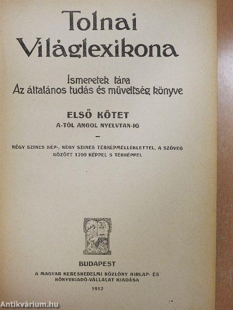 Tolnai Világlexikona I. (töredék)