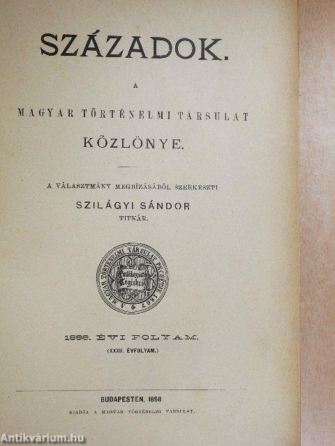 Századok 1898/1-10.