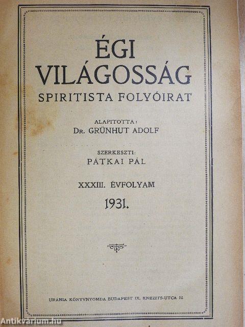 Égi világosság 1931. január-december