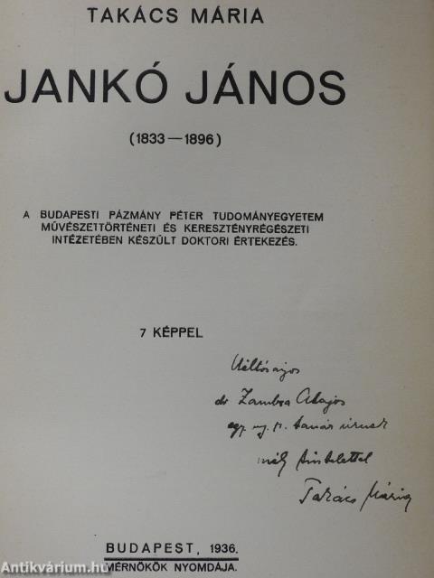 Jankó János (dedikált példány)