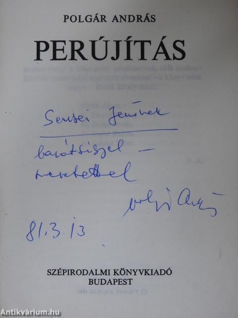 Perújítás (dedikált példány)