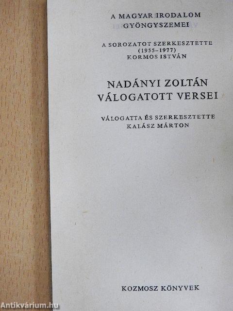 Nadányi Zoltán válogatott versei