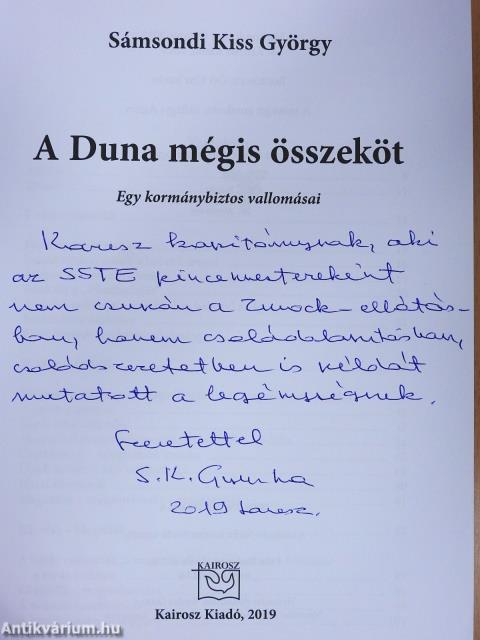 A Duna mégis összeköt (dedikált példány)