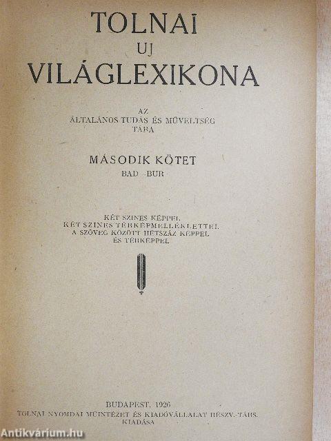 Tolnai uj világlexikona II. (töredék)