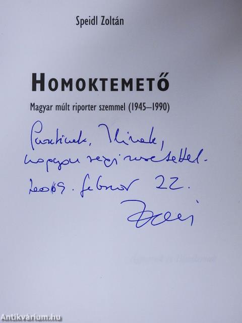 Homoktemető (dedikált példány)