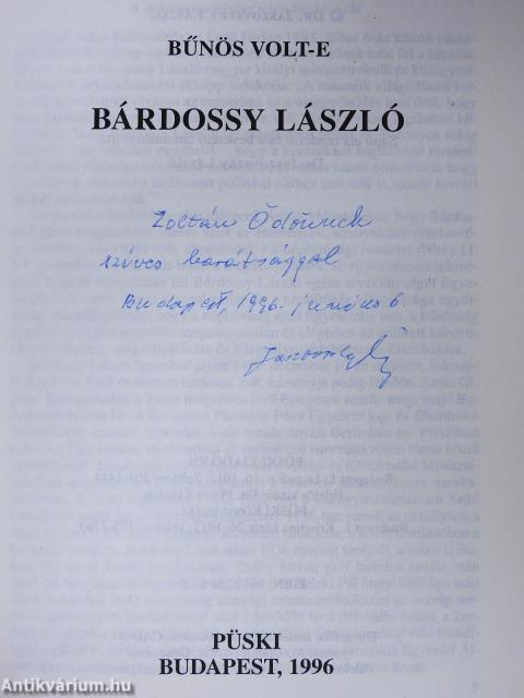 Bűnös volt-e Bárdossy László (dedikált példány)