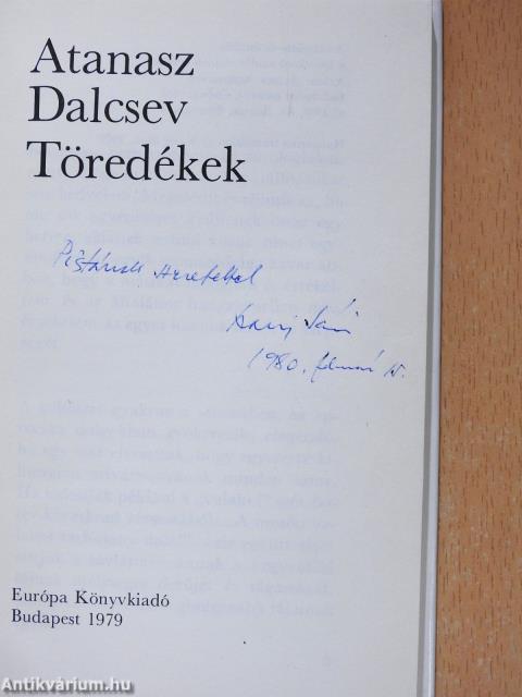 Töredékek (dedikált példány)