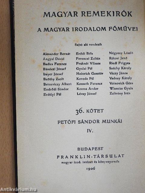 Petőfi Sándor munkái IV.