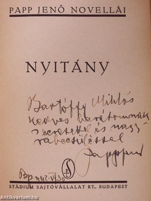 Nyitány (dedikált példány)