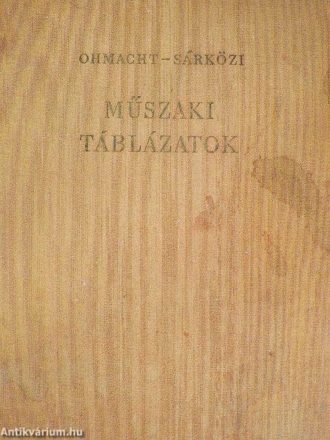 Műszaki táblázatok