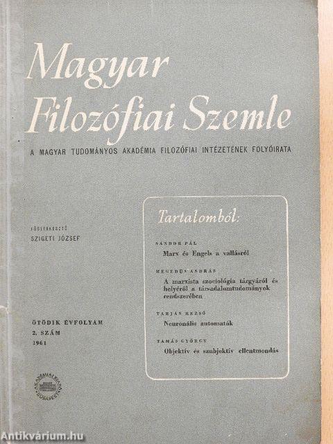 Magyar Filozófiai Szemle 1961/2.