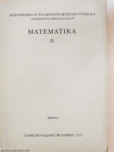 Matematika II.