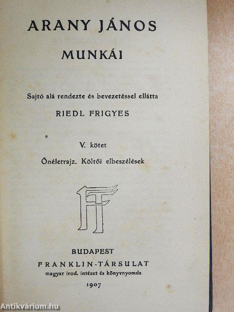 Arany János munkái V.