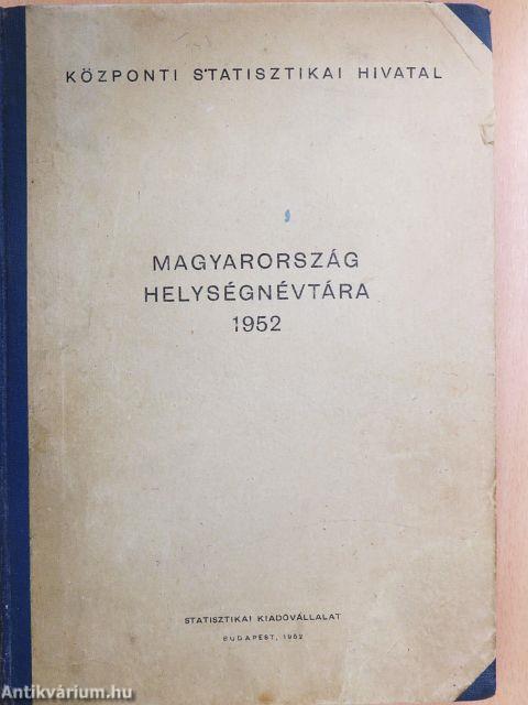 Magyarország helységnévtára 1952