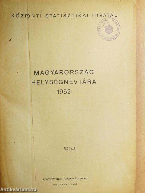 Magyarország helységnévtára 1952
