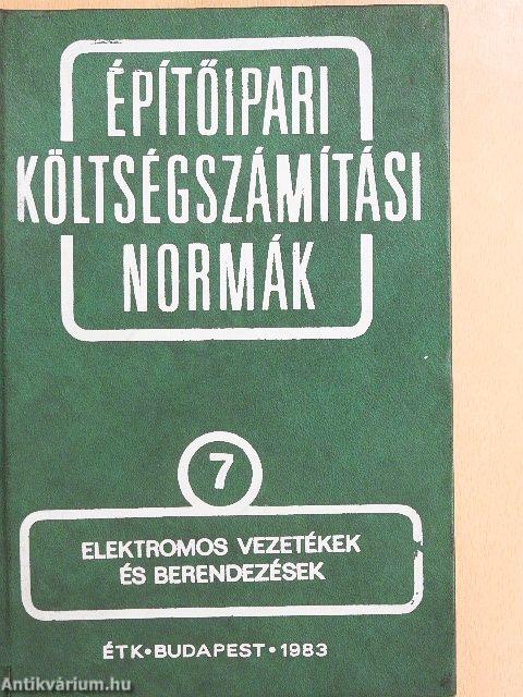 Építőipari költségszámítási normák 7.