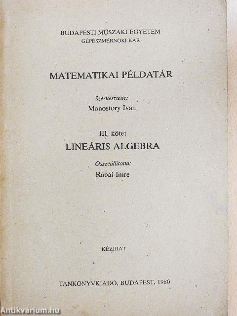 Matematika példatár III.