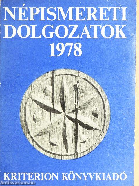 Népismereti dolgozatok 1978