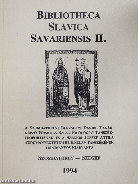 Bibliotheca Slavica Savariensis II.