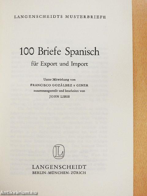 100 Briefe Spanisch für Export und Import