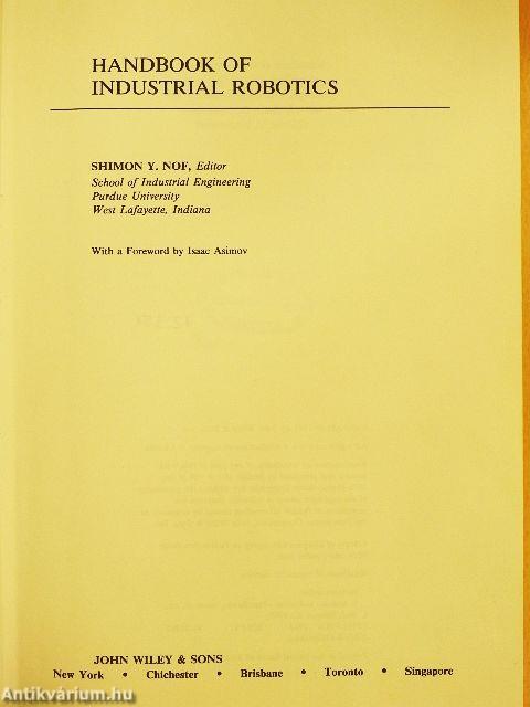 Handbook of Industrial Robotics