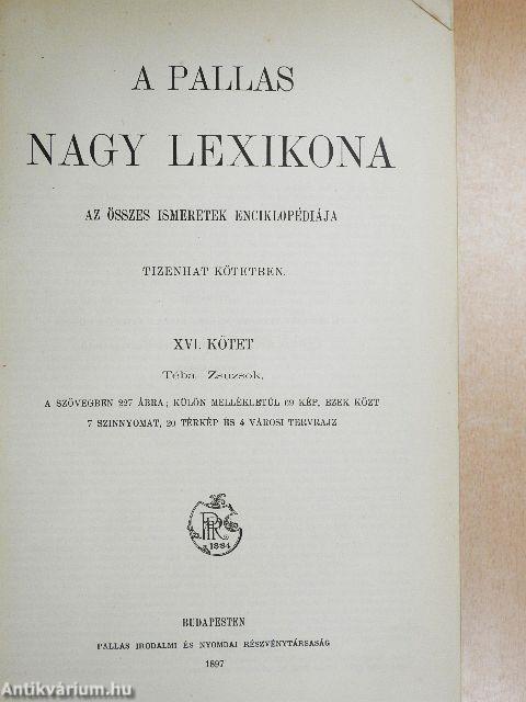 A Pallas Nagy Lexikona XVI. (töredék)