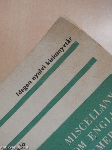 Miscellany from English and American History and Literature