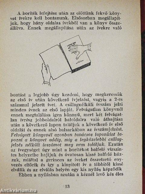 A könyvkötés elemi iskolája