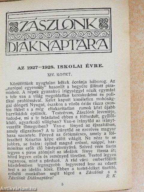 Zászlónk diáknaptára 1927-28.