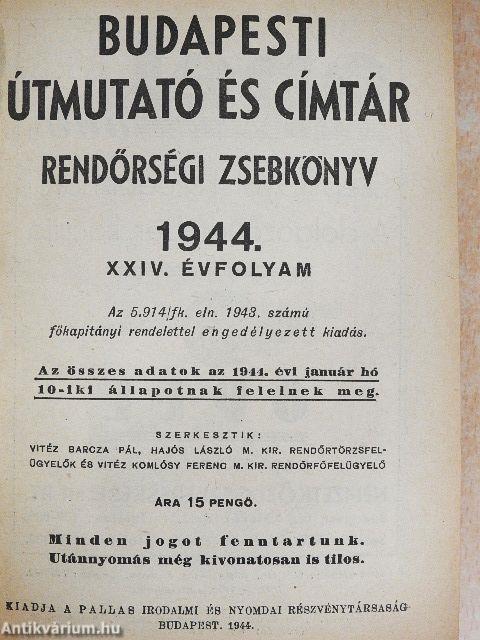 Rendőrségi zsebkönyv 1944.