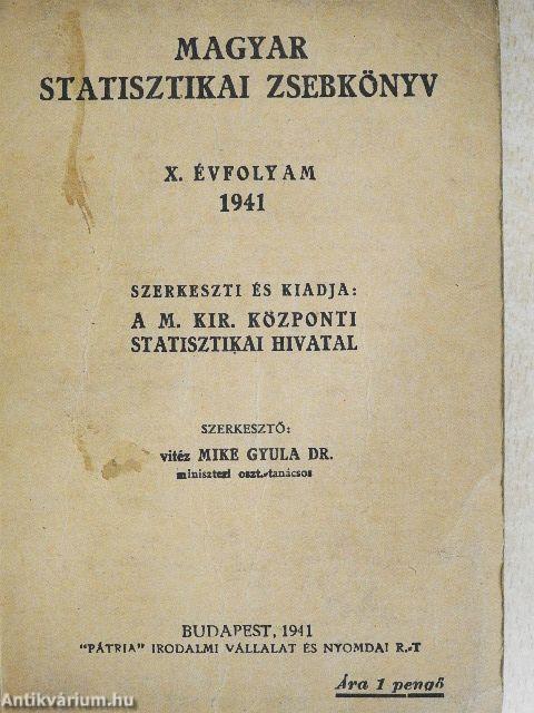 Magyar statisztikai zsebkönyv 1941.