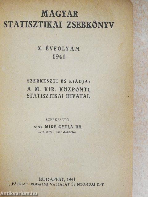 Magyar statisztikai zsebkönyv 1941.