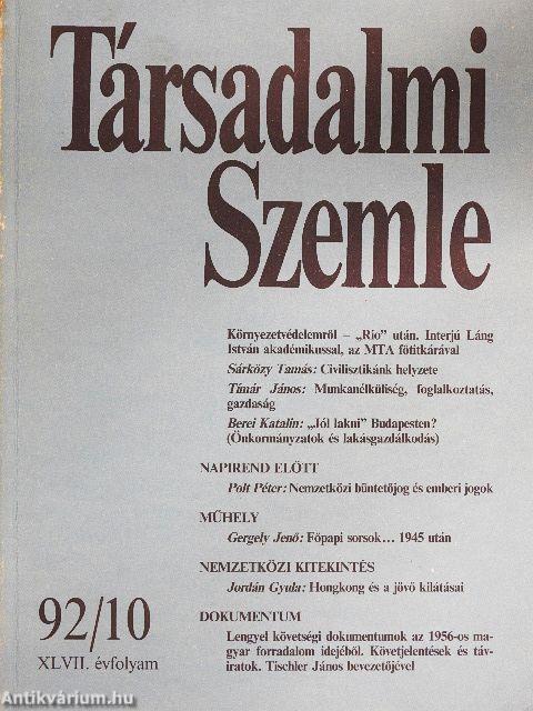 Társadalmi Szemle 1992. október