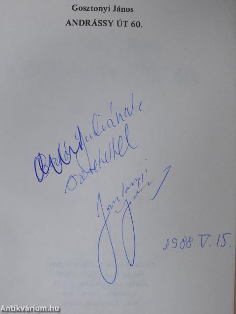 Andrássy út 60. (dedikált példány)
