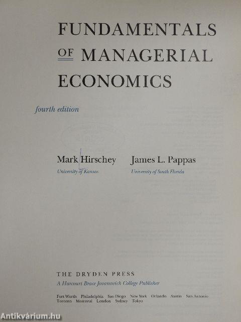 Fundamentals of Managerial Economics