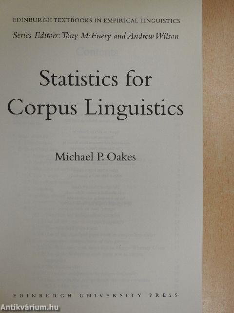 Statistics for Corpus Linguistics