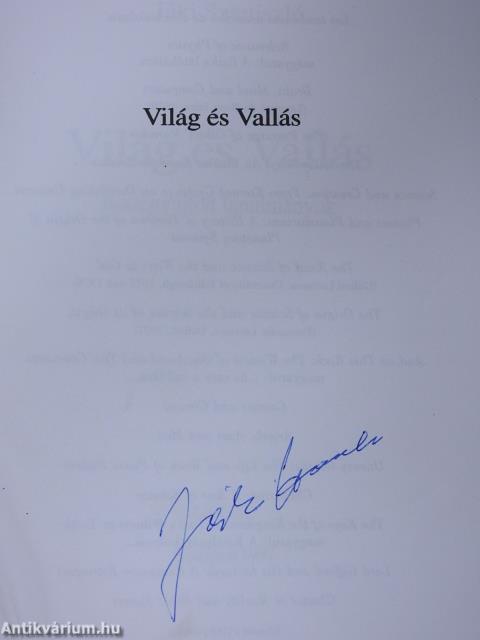 Világ és Vallás (aláírt példány)