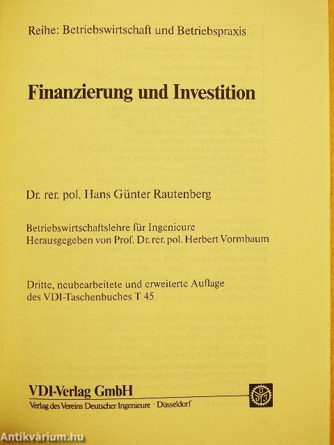 Finanzierung und Investition