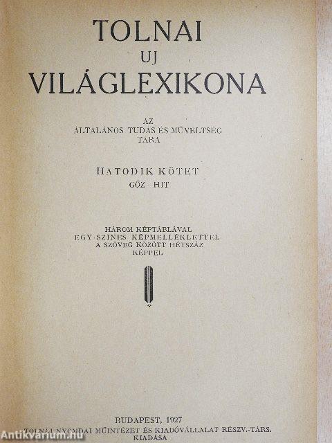 Tolnai uj világlexikona VI. (töredék)
