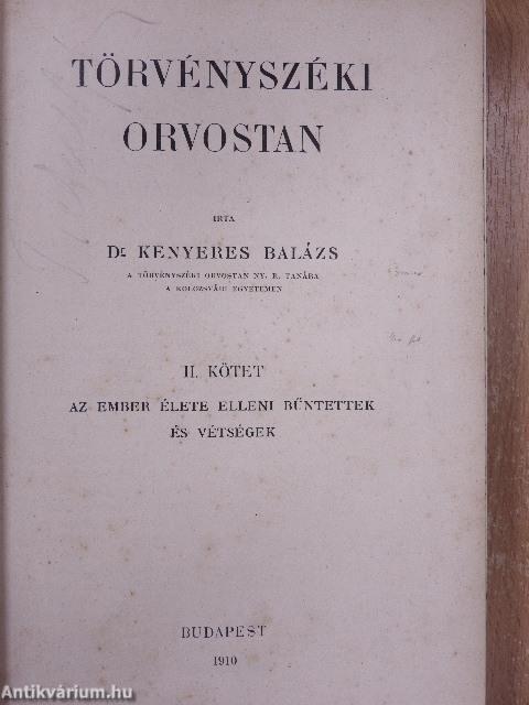 Törvényszéki orvostan I-III.