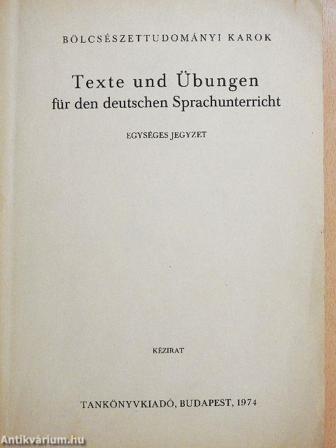 Texte und Übungen für den deutschen Sprachunterricht