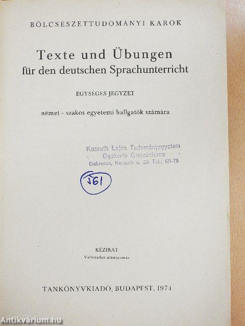 Texte und Übungen für den deutschen Sprachunterricht