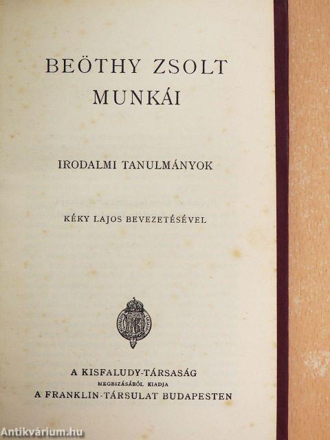 Beöthy Zsolt munkái 
