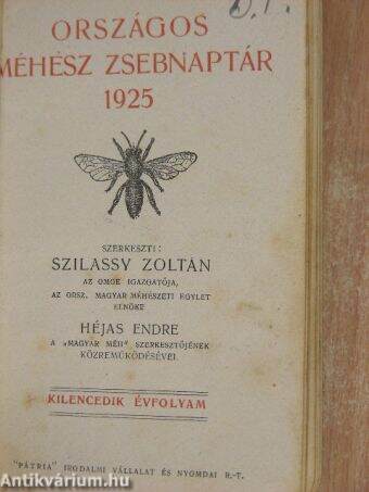 Országos Méhész Zsebnaptár 1925.