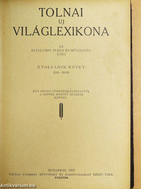 Tolnai uj világlexikona VIII. (töredék)