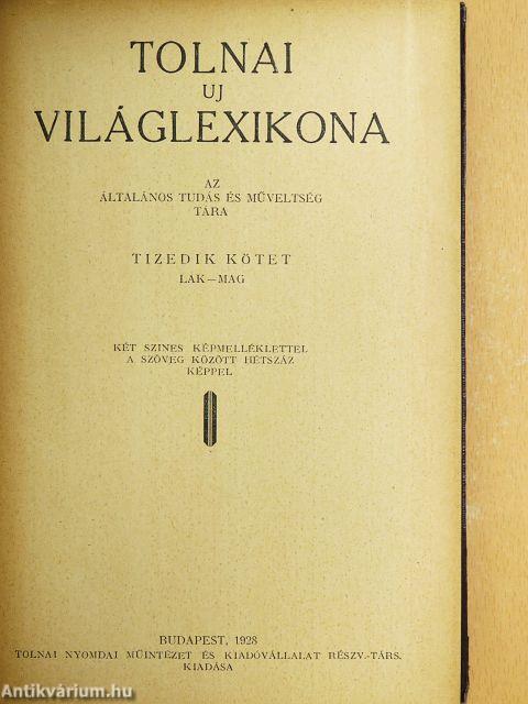 Tolnai uj világlexikona X. (töredék)