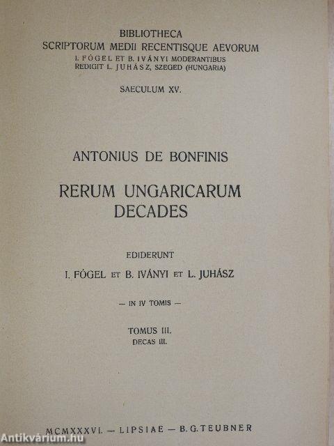 Rerum ungaricarum decades III.