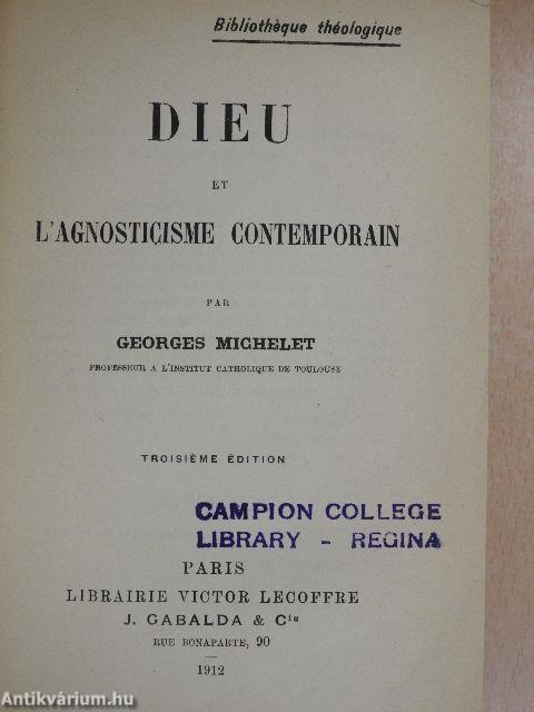 Dieu et l'agnosticisme contemporain